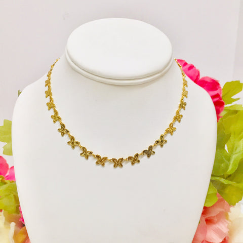 18k real gold plated butterfly necklace