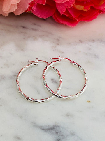 .925 Sterling Silver Hoop Earrings