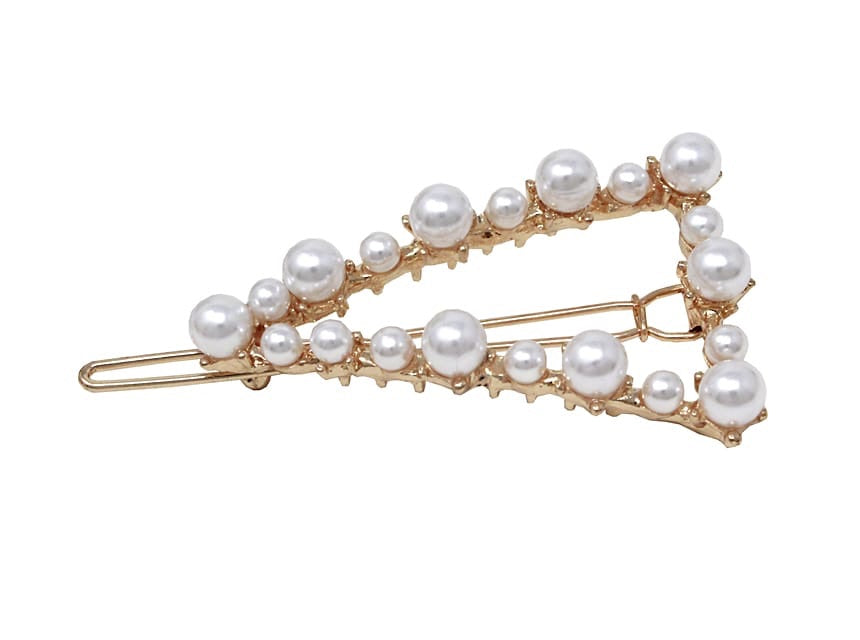 Fashion Triangle With Pearl Hair Pin